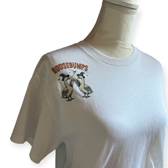 Fall Halloween T-shirt Goosebumps Graphic Tee Short Sleeve White NEW Unisex - Picture 4 of 8